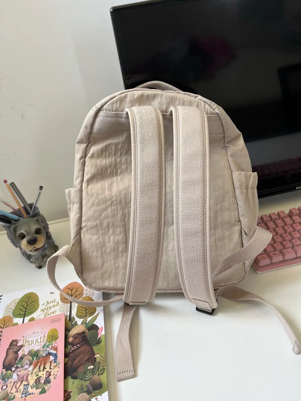 Mochila Kipling grande bege  - Foto 6