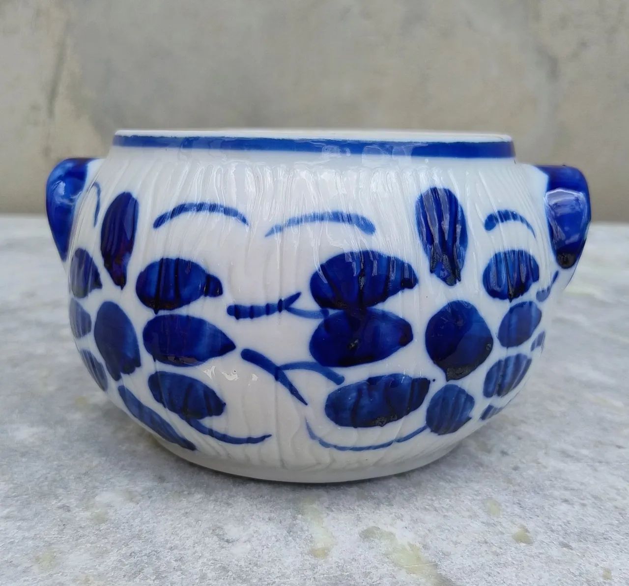 Cumbuca Sopeira De Porcelana Azul Colonial 1,5L