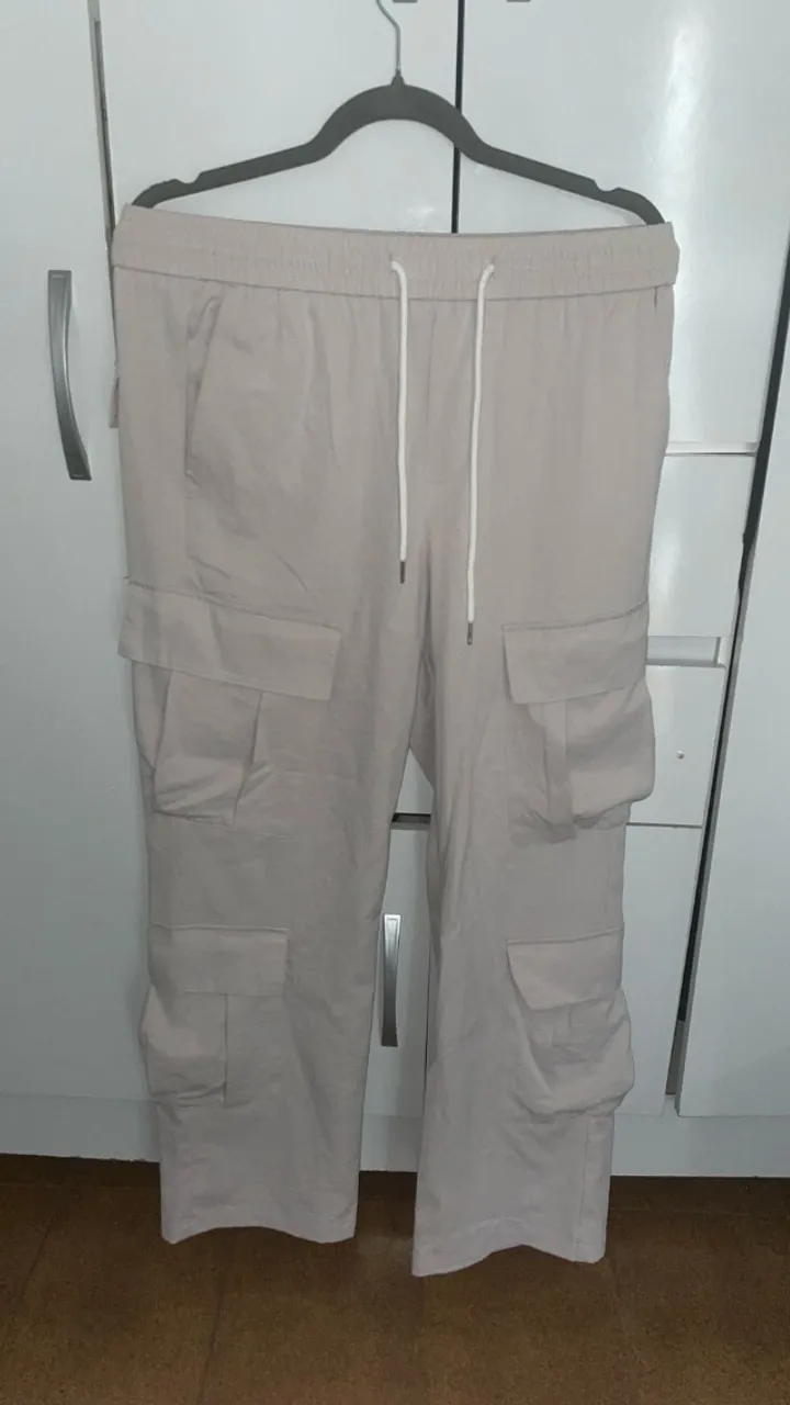 Calça Baggy Cargo Branca