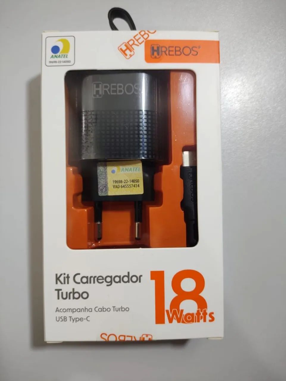 Carregador Turbo HREBOS com Cabo USB Type-C - Foto 4