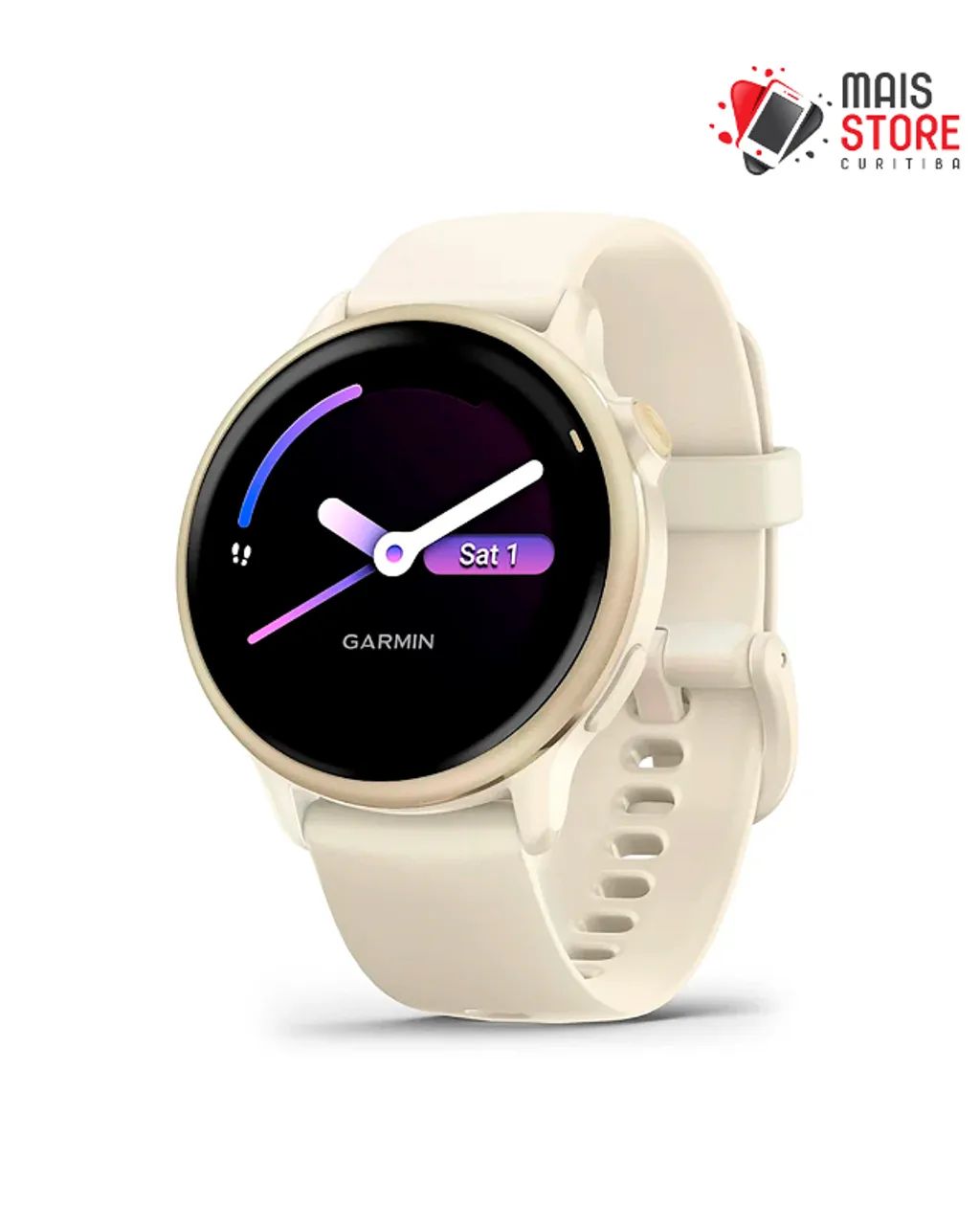 Relógio Garmin Vivoactive 6- Lunar Gold Bone 010-02985-01 Novo/lacrado