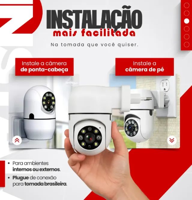Câmera De Segurança Full Hd Visão Noturna Tomada - Foto 3