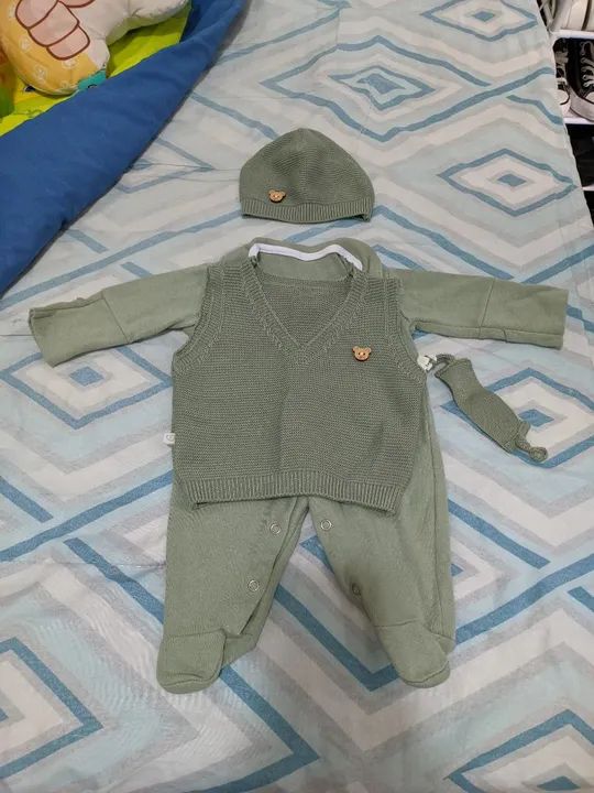 Saída maternidade- verde - 0 a 3 meses