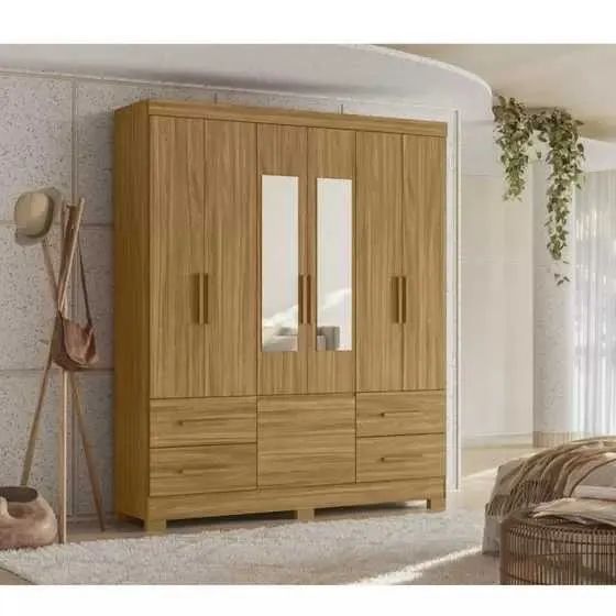 Guarda Roupa Casal 7 Portas 4 Gavetas com Espelho Londres (FAZEMOS ENTREGAS EM ATE 24 HORA