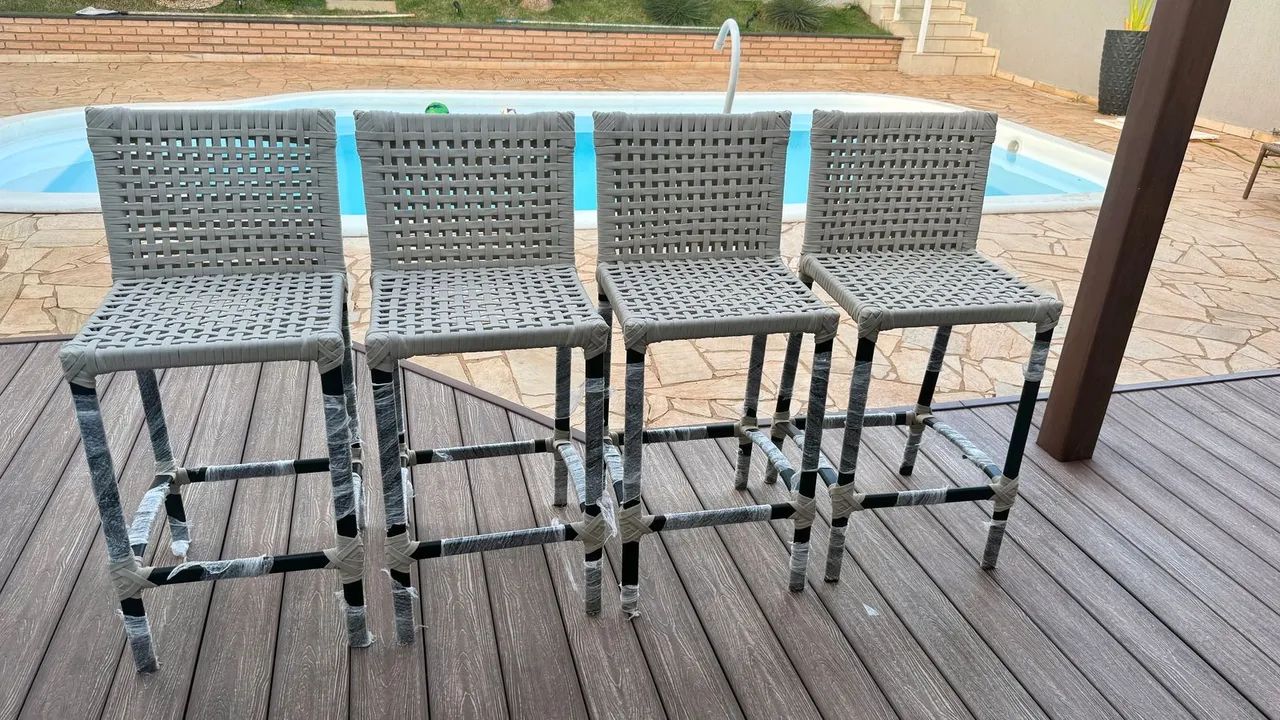 Conjunto de 4 Cadeiras de Jantar em Fibra Sintética - Foto 2