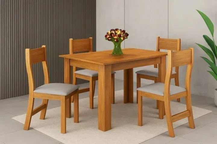 Mesa de Jantar Palace com Cadeiras Brisa Bronze
