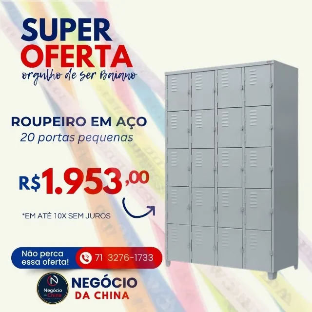 Roupeiro Locker em Aço com 20 portas pequenas