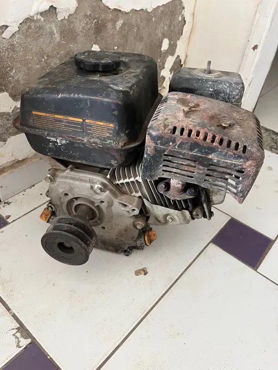 Motor a gasolina com polia