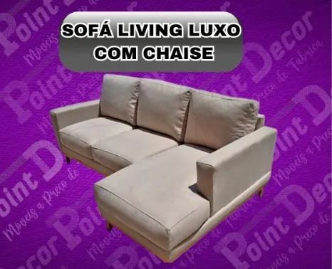 Sofá Living Luxo com Chaise - Novo65566256386049121