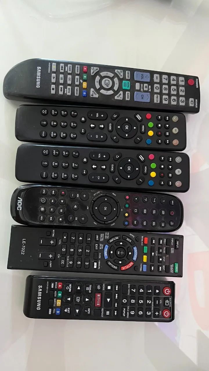 Lote 6 Controles Remotos Originais Usados: Samsung e AOC - Reposição ou Peças