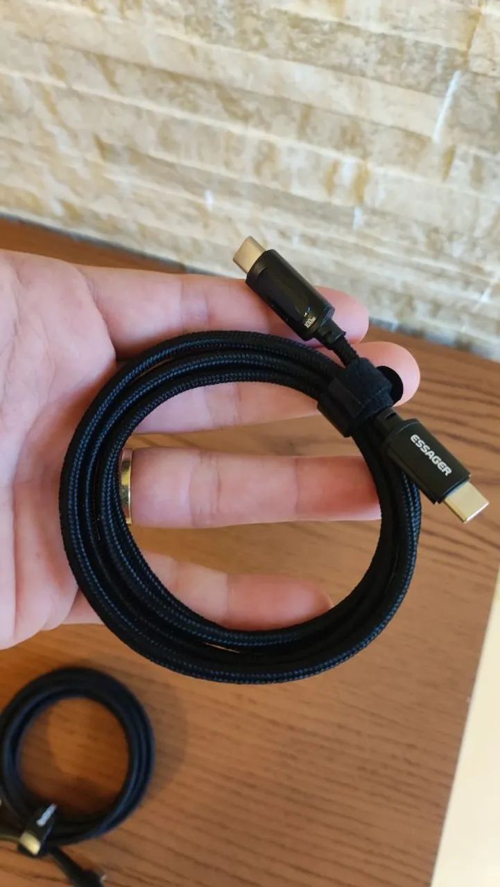 Cabo USB-C para USB-C 100W com Display Digital - ESSAGER - Foto 4