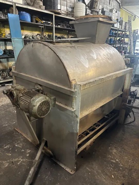 Tanque Misturador de Pás Ribbom Blender 800 Litros em Aço Inox com Aquecimento a Gás 