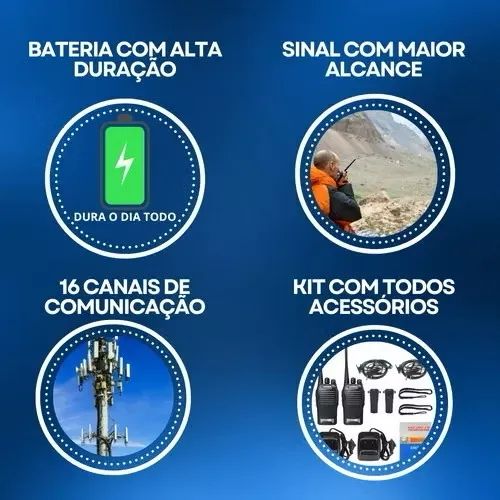 Kit Par 2 Rádio comunicador Baofeng 777s WalkTalk 16 Canais Preto VHF/UHF maritimo e aviao - Foto 6