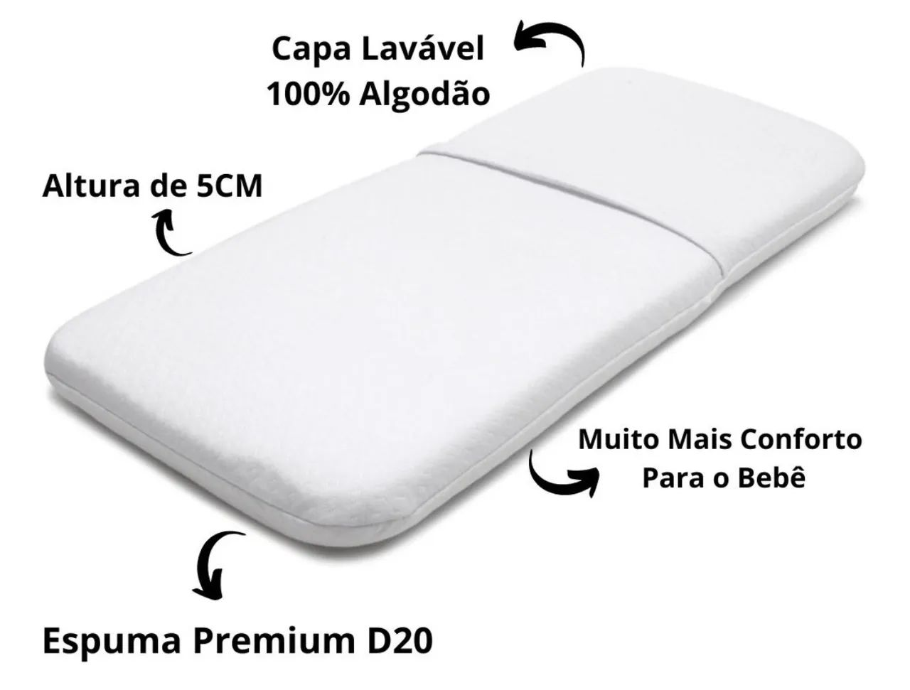 colchonete para carrinho de bebê moisés - universal - Foto 5
