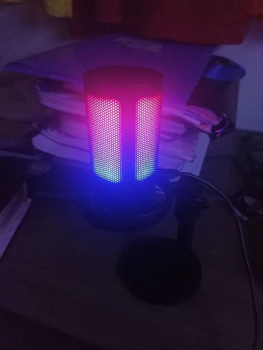 Microfone Condensador USB com luz LED - Foto 5