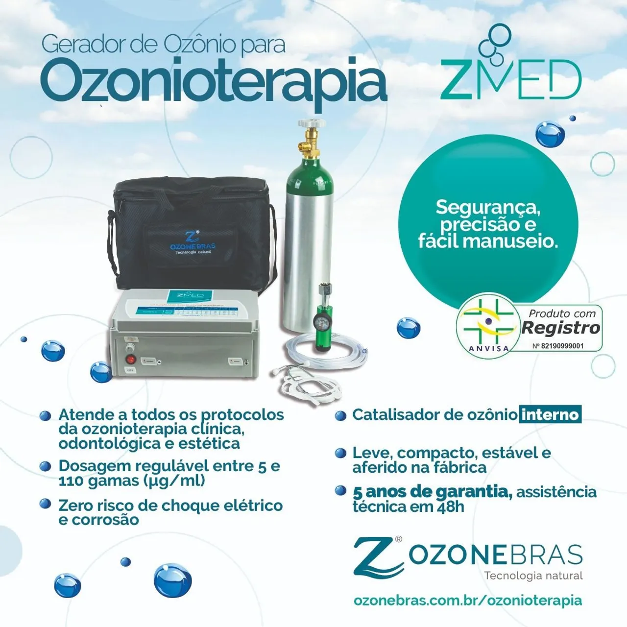 Aparelho Gerador de Ozônio para Ozonioterapia ZMED - Registro Anvisa