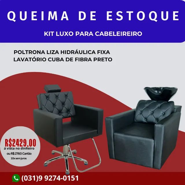 MÓVEIS PARA SALÃO DE BELEZA - CADEIRA E LAVATÓRIO LUXO 
