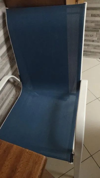 Cadeira de Jardim em Alumínio com Tela Azul - Foto 2