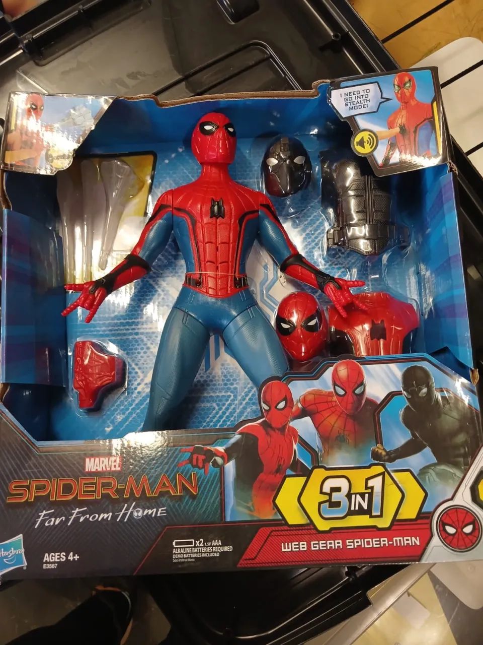 Spider man far from Home 3 em 1 30cm eletrônico 