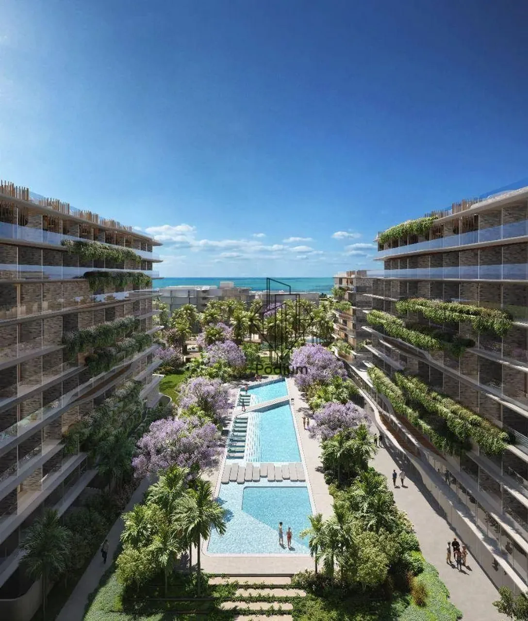 Flats térreo com área privativa à beira mar da praia de Ponta de Campina - FL0524
