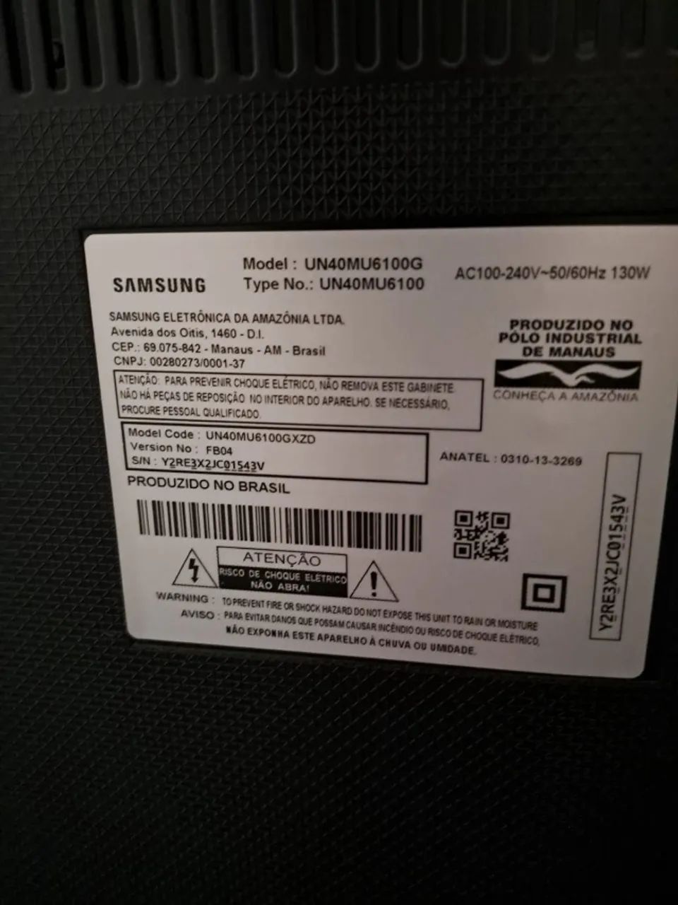 TV Samsung UN40MU6100G - sucata completa - Foto 3