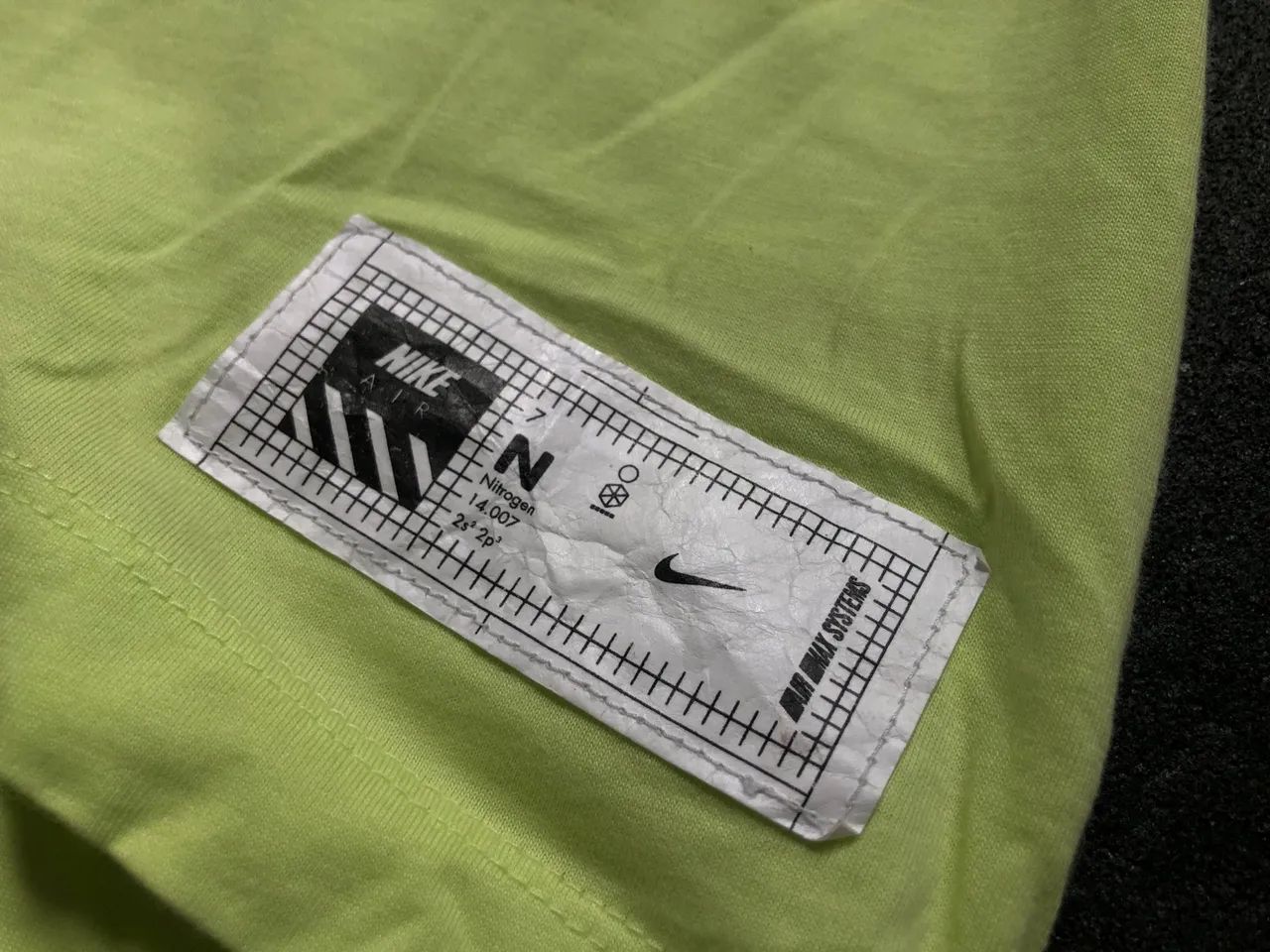 Camiseta original Nike Air Manga Longa Verde limão, tamanho M - Foto 2