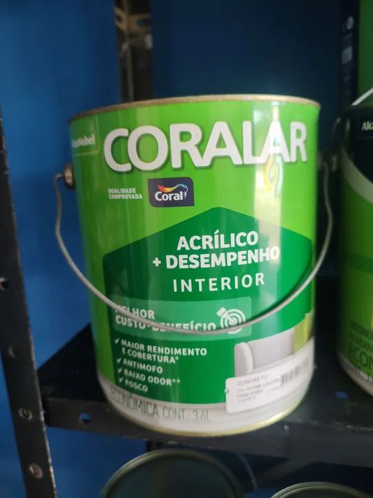 Tinta coral acrílica + desempenho inferior 3,6l 