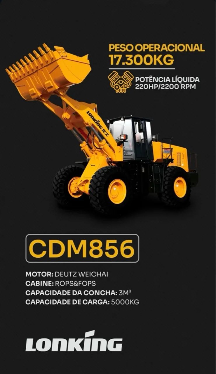 Pá Carregadeira Lonking CDM833 - 10.500KG - Foto 5