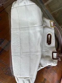 Bolsa bege, excelente estado, em couro macio - Foto 4