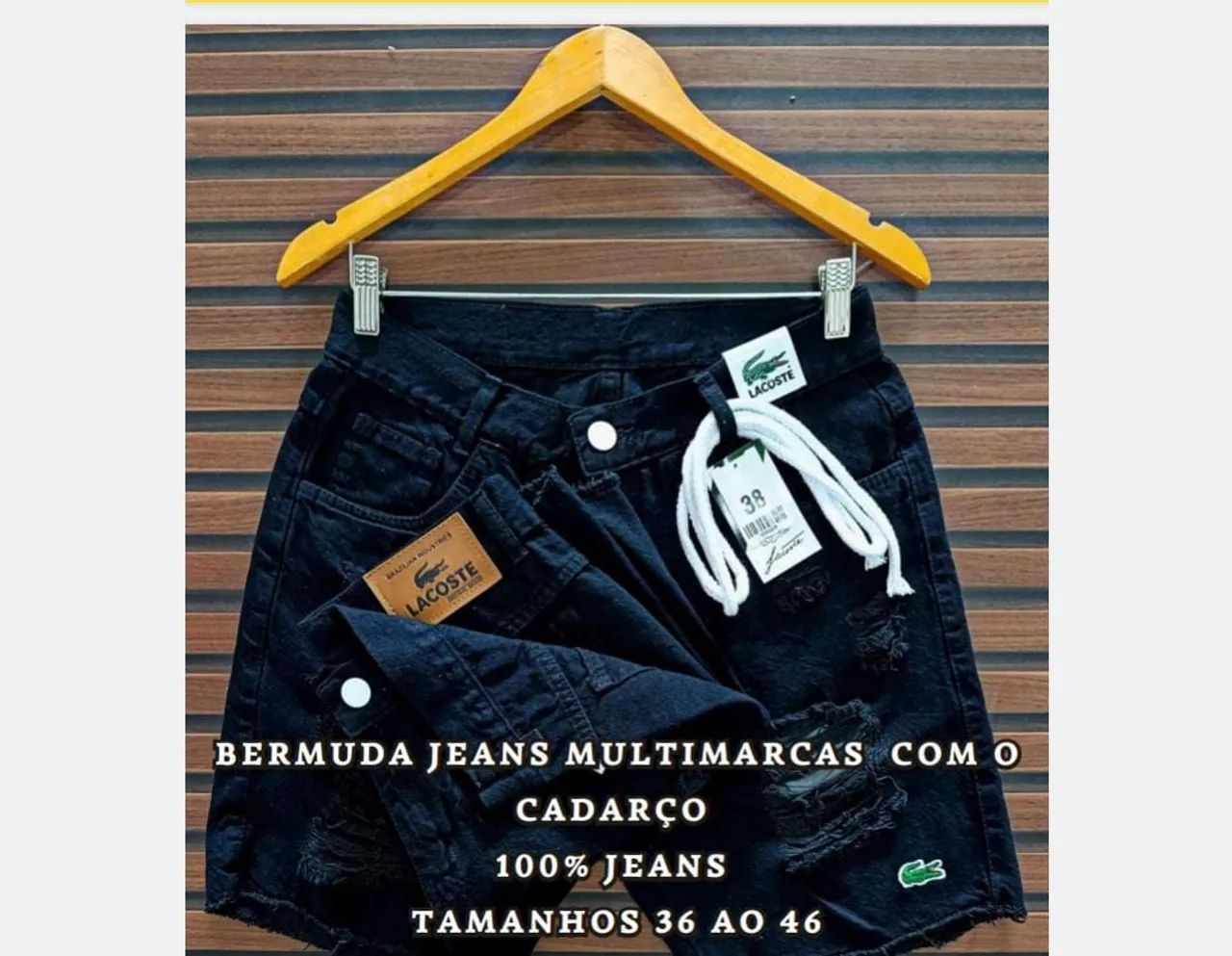 Bermuda jeans com cordão e sem cordão Premium  - Foto 3
