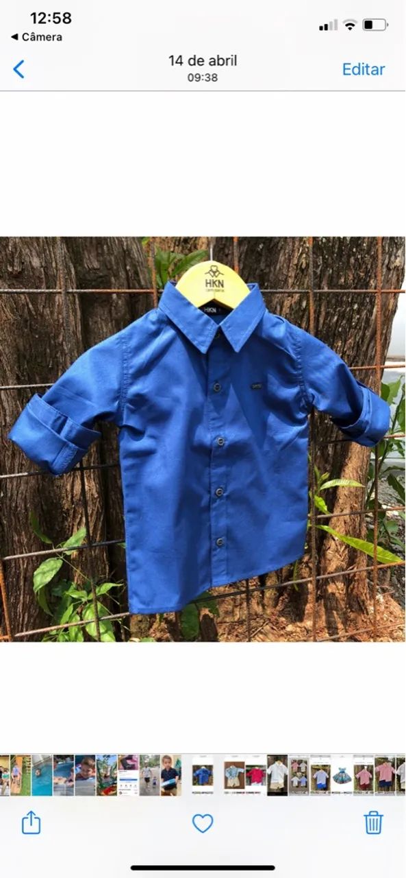 Camisa Manga Longa Azul TAM 3 HKN