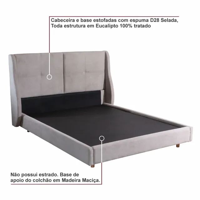 Cama Jupiter Casal com Cabeceira Paropas - Foto 3
