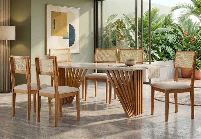 Conjunto de Mesa Panamá C/8 Cadeiras 240M - Entrega DF e Entorno.