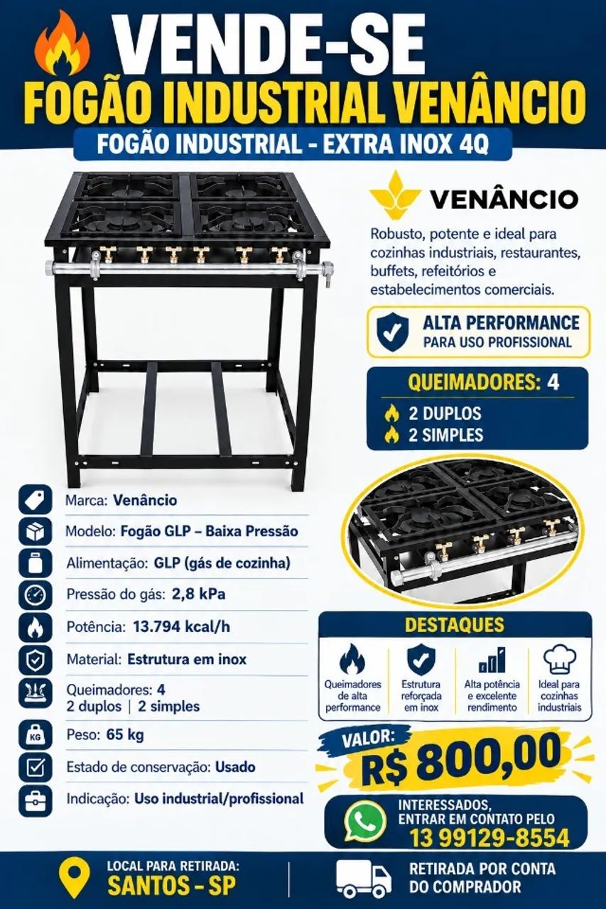 Fogão Industrial Venâncio 