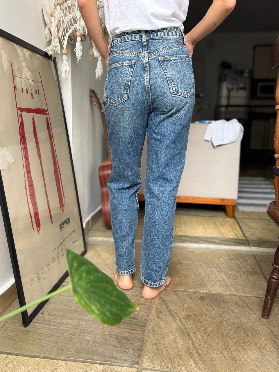 calça zara P jeans escuro  - Foto 4