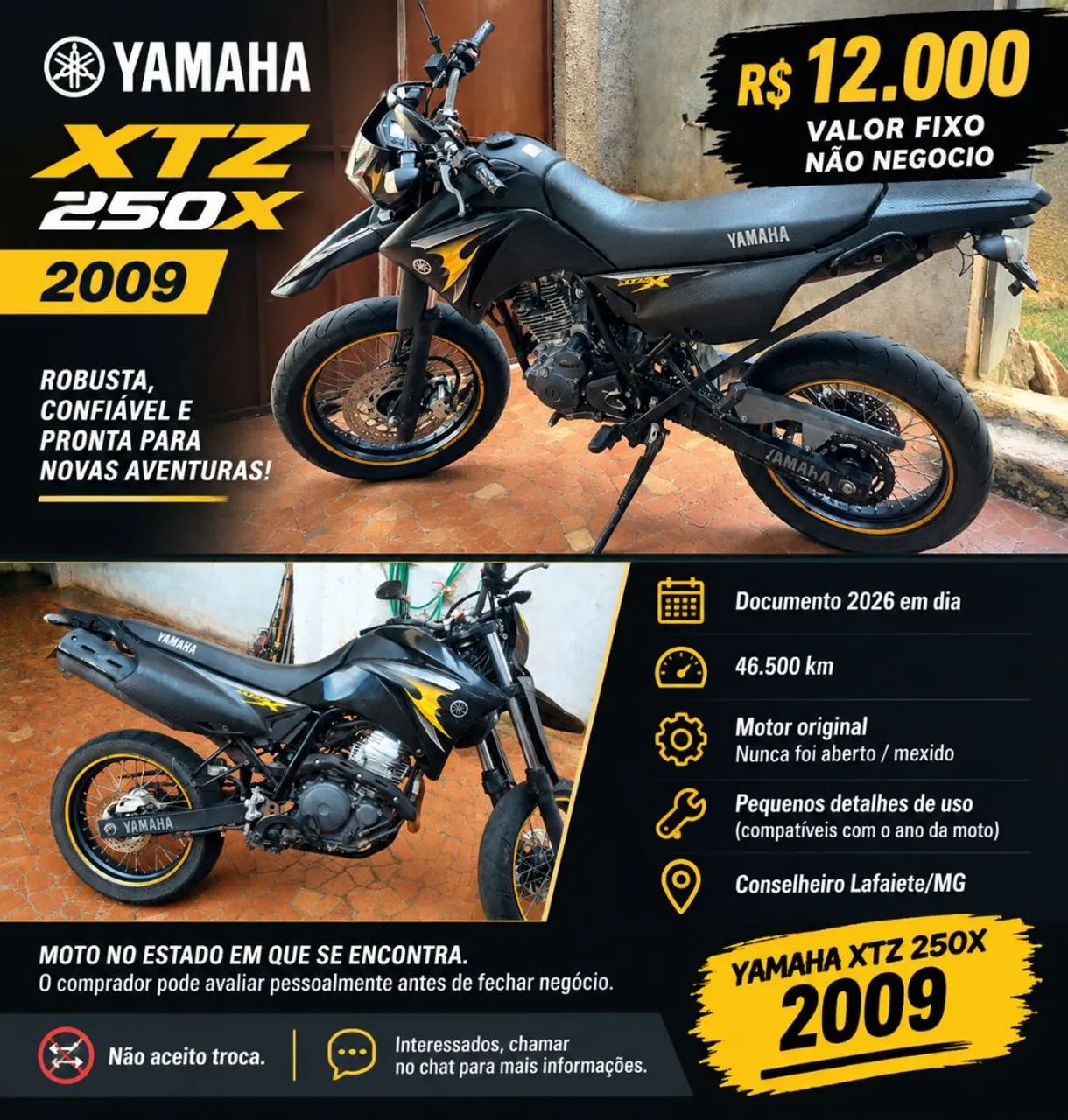 Vendo XTZ250X 2009