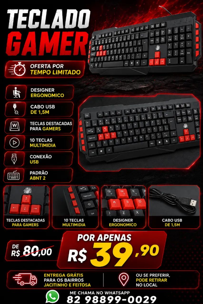 TECLADO GAMER - POUCAS UNIDADES