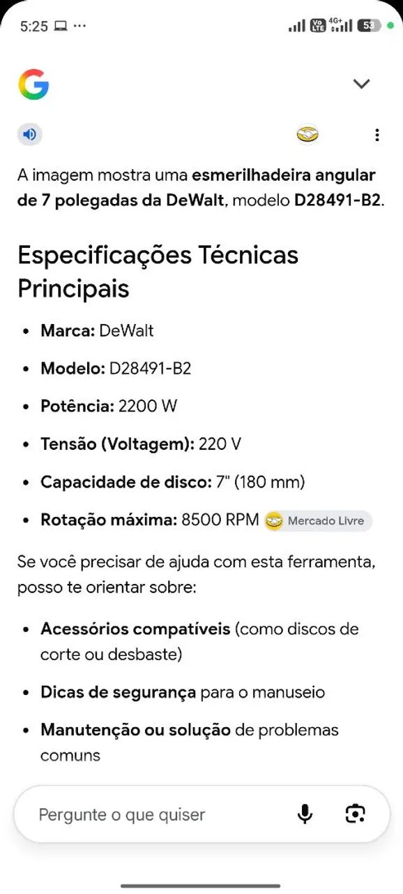 Esmerilhadeira angular 220w Dewalt - Foto 4