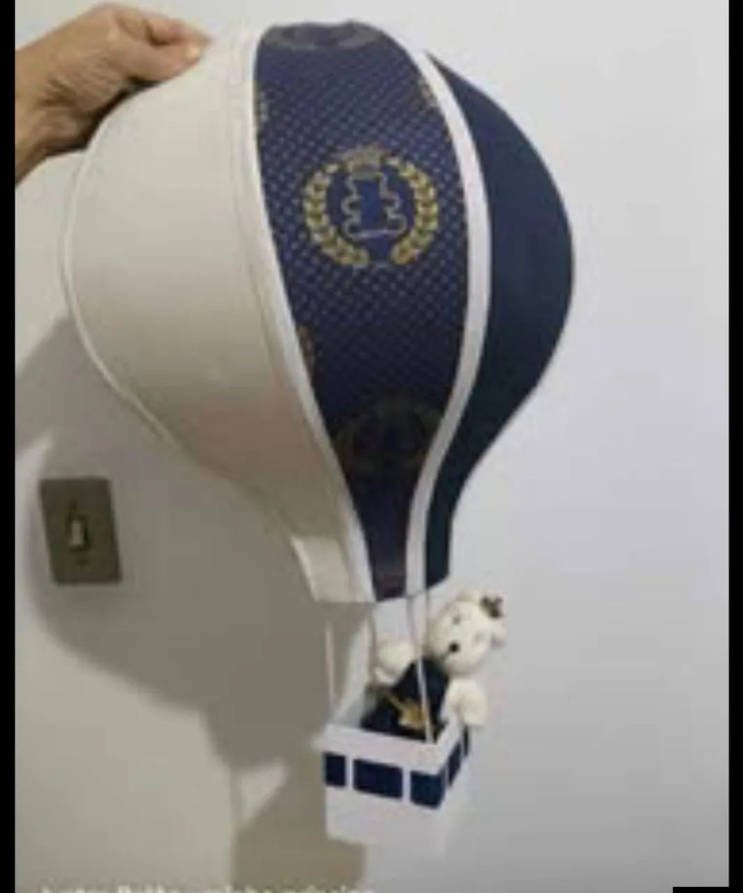 Lustre balão ursinho quarto bebê menino