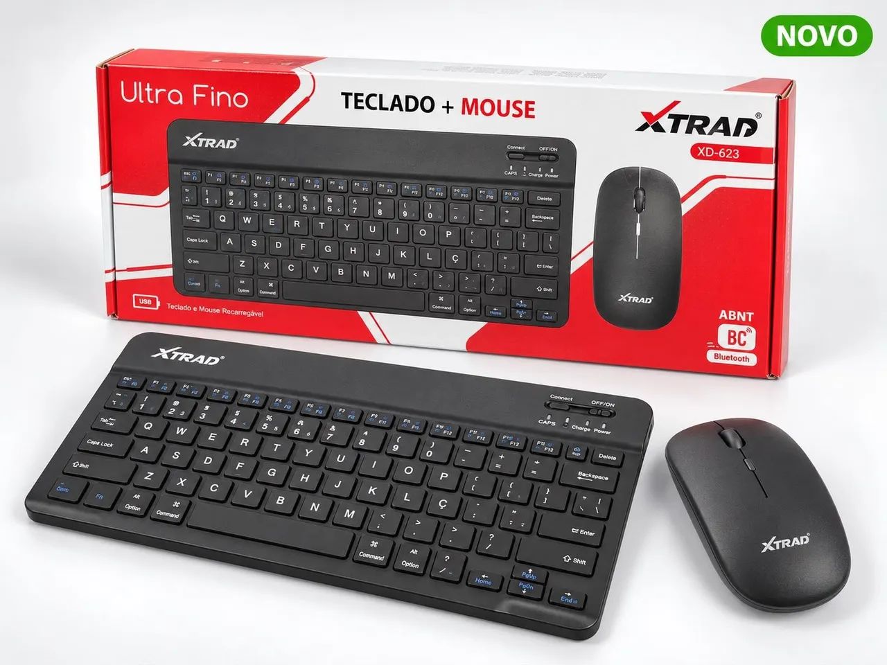 Kit Teclado e Mouse Bluetooth Recarregável XTRAD XD-623 ABNT - Foto 2