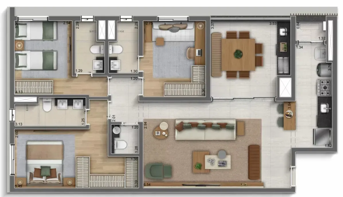 PLANTA 107m²