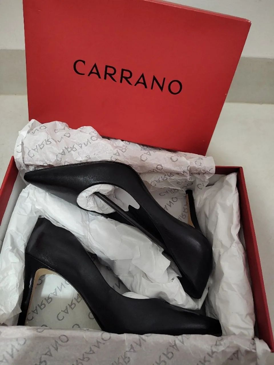 Sapato Scarpin Preto Couro 35 - Foto 5