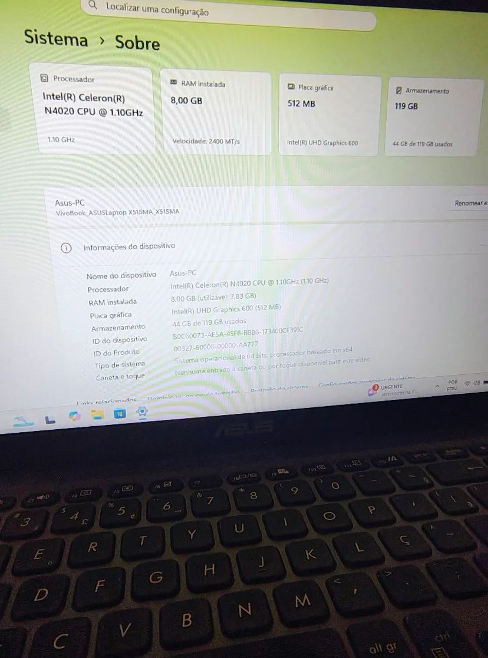 Vendo Notebook Asus X515 - cinza - zerado na caixa - Foto 3