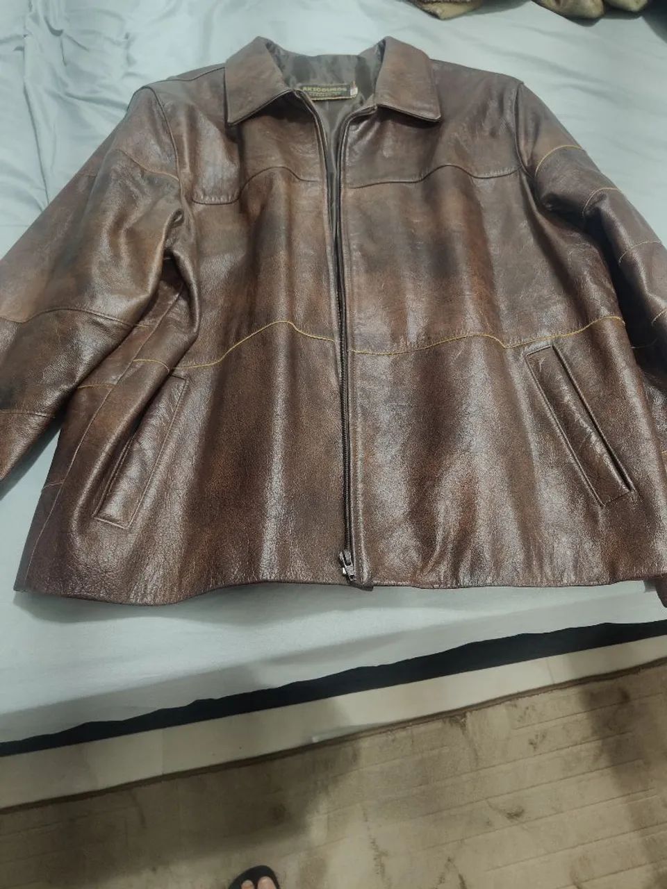 Jaqueta masculina de couro 