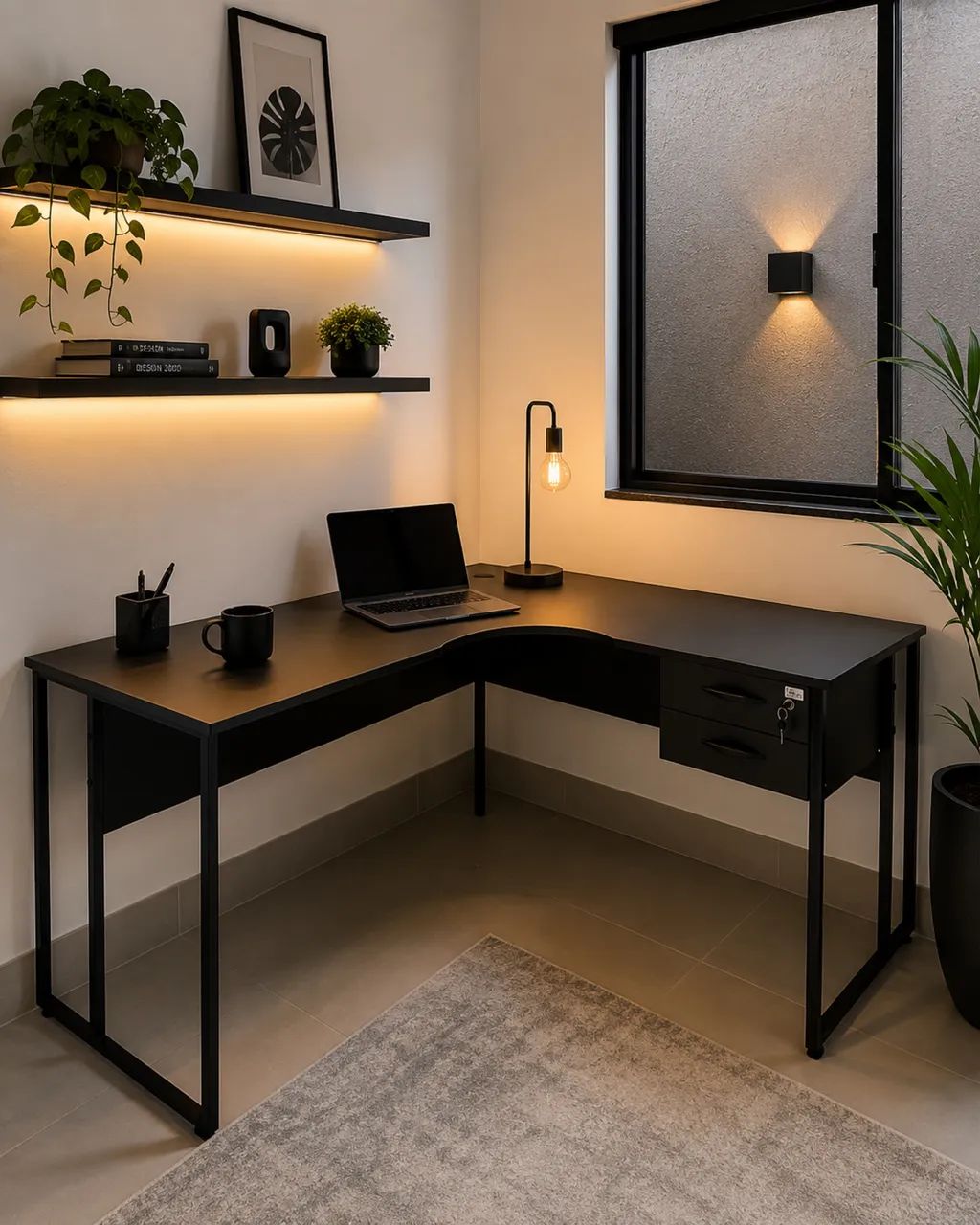 Mesa de estudo e escritório em L
