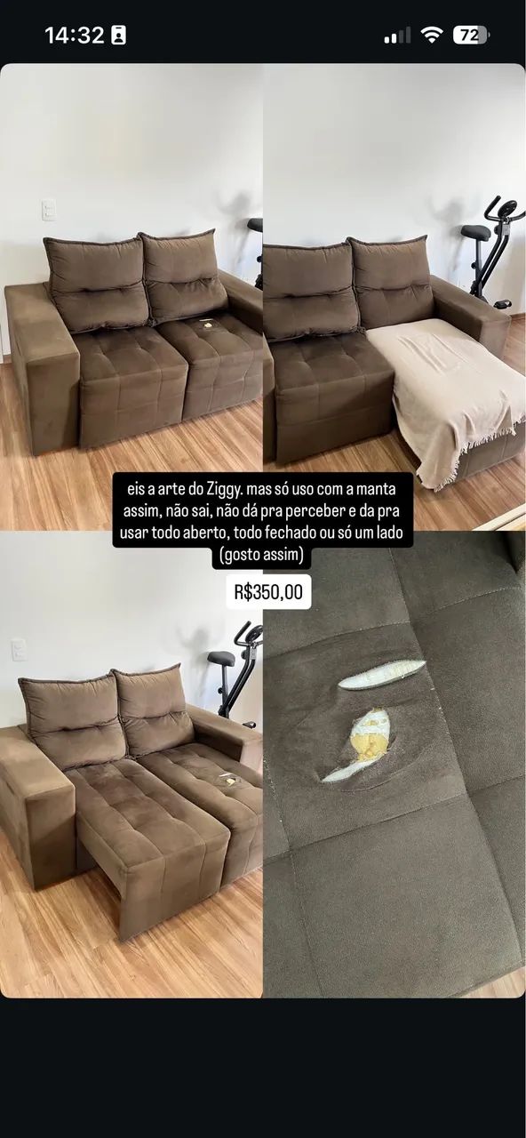 SOF Á COM PEQUENO FURO 300,00 - Foto 2