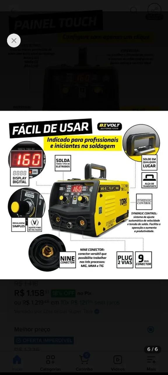Máquina de solda Tork kab 150a - Foto 3