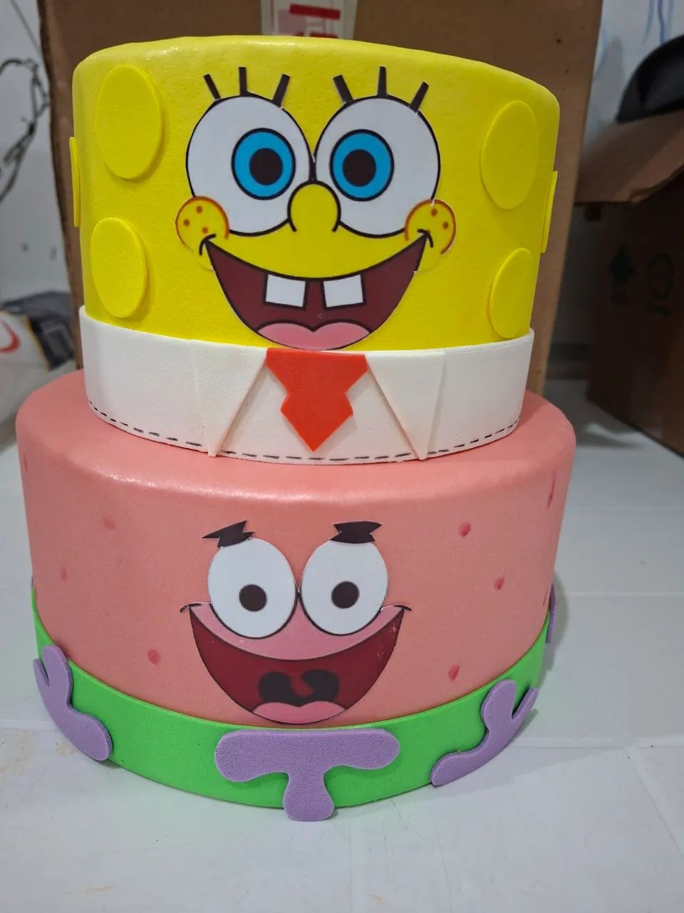 Bolo Fake 2 andar Bob esponja  - Foto 4