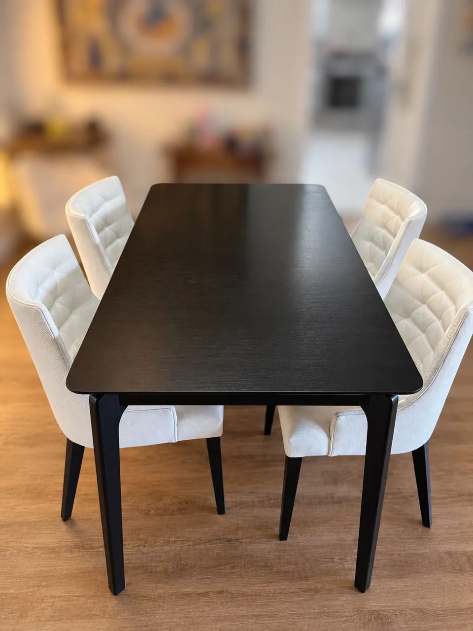 Mesa de Jantar Preta 6 Lugares