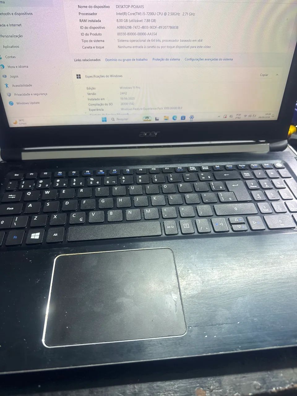 Notebook Acer core i5 7? 8 gb de memória nvme 256gb - Foto 2